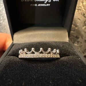 Enchanted Disney fine jewelry diamond tiara ring 1/10 ct. t.w. in 10k white gold